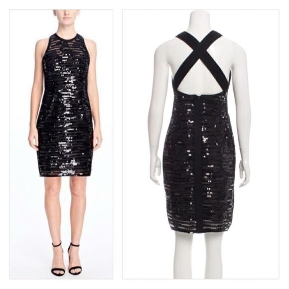 Nanette Lepore size 4 black sequence dress cross (E1) - Picture 1 of 11